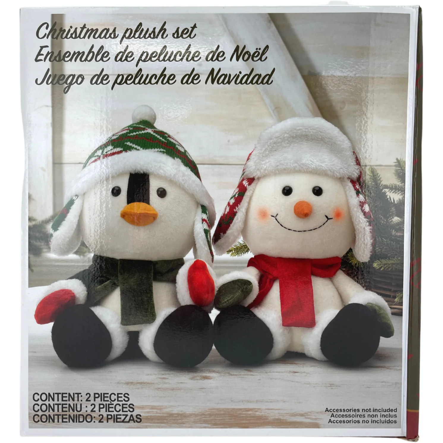 Holiday Home Decor / Christmas Plush Set / Penguin and Snowman / Set of 2 / Christmas Home Decor **DEALS**