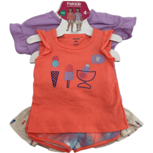 Pekkle Girl's 4 Piece Set / Sweet Treats Theme / Bright Colours / Size 18 Months