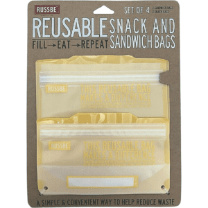 Russbe Reusable Snack and Sandwich Bags / 4 Pack / Orange