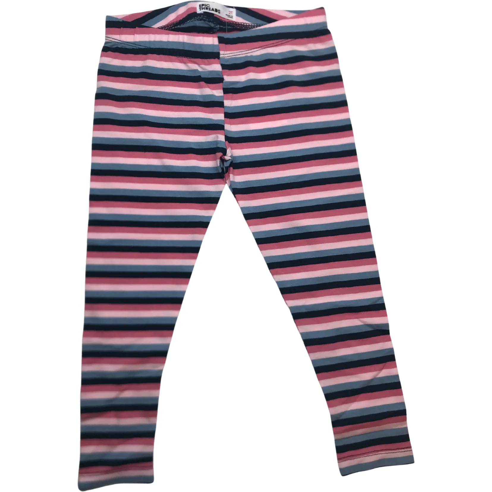 Epic Threads Girl's Leggings: Striped Design / Pink & Blue / Various Sizes