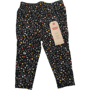 Levi's Girl's Leggings: Girl's Jeggings / Black with Floral Accents / Size: 12 Months