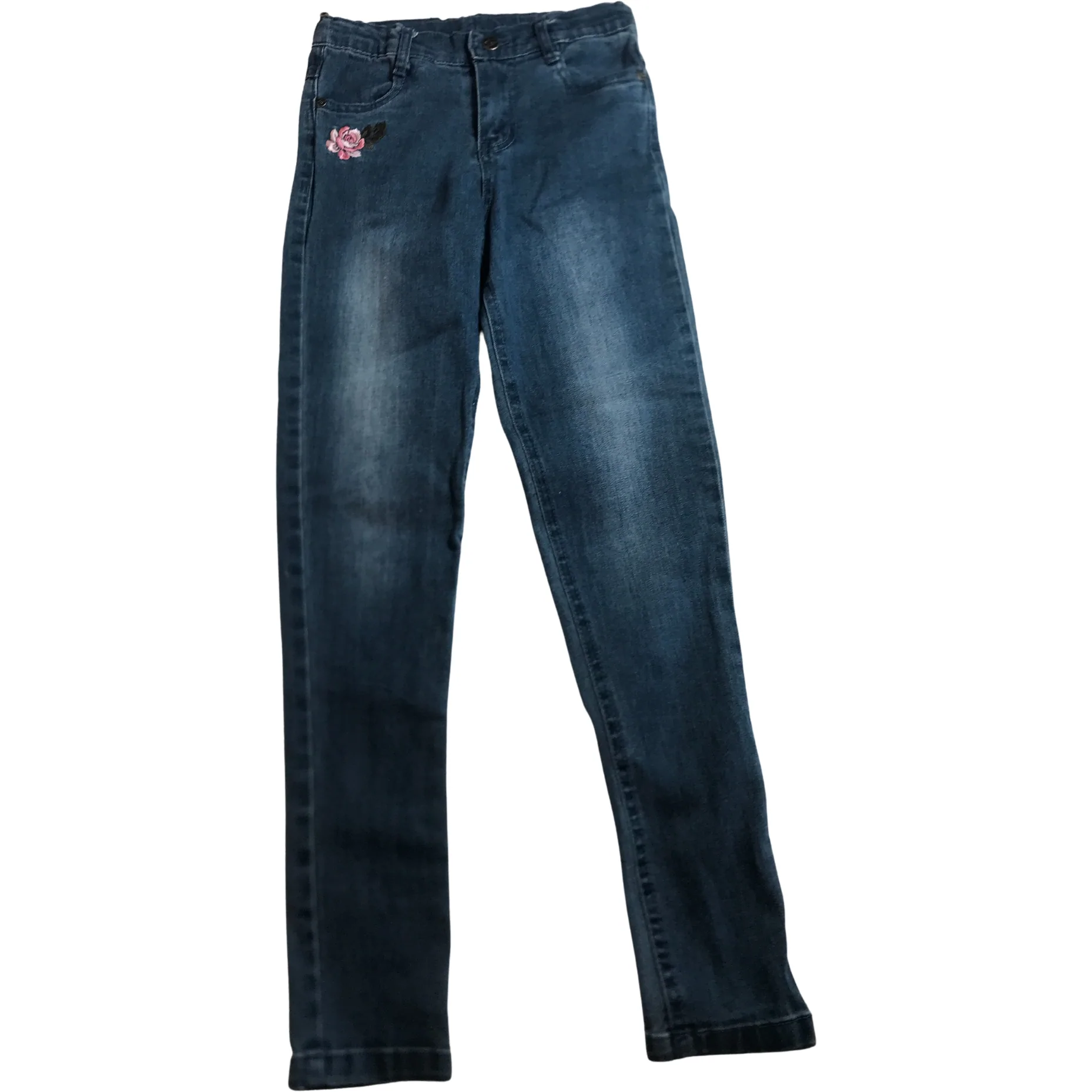 Preview Girl's Jeans: Girl's Jean Leggings / Denim / Floral Design / Size 8