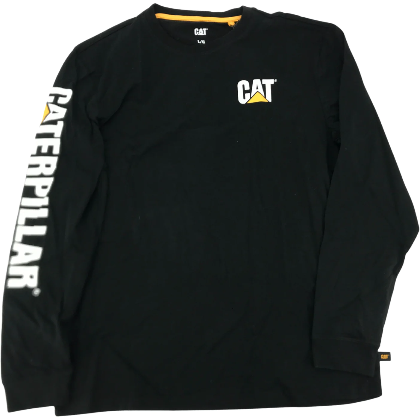 CAT Men's Long Sleeve Shirt: Black / Caterpillar / Large