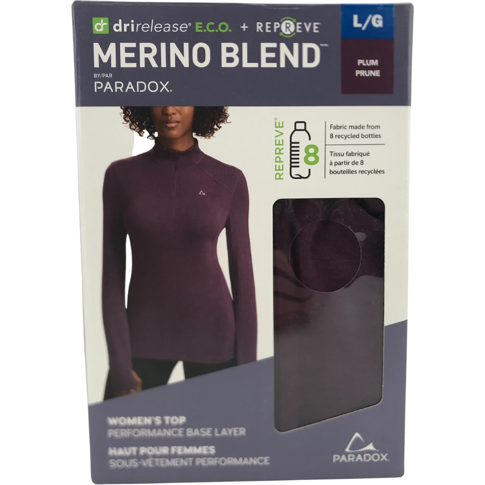 Paradox Women’s Plum Merino Blend Base Layer Top / Size Large