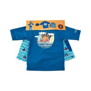 UV Skinz Boy's Blue Shark Theme Swim Suit Set