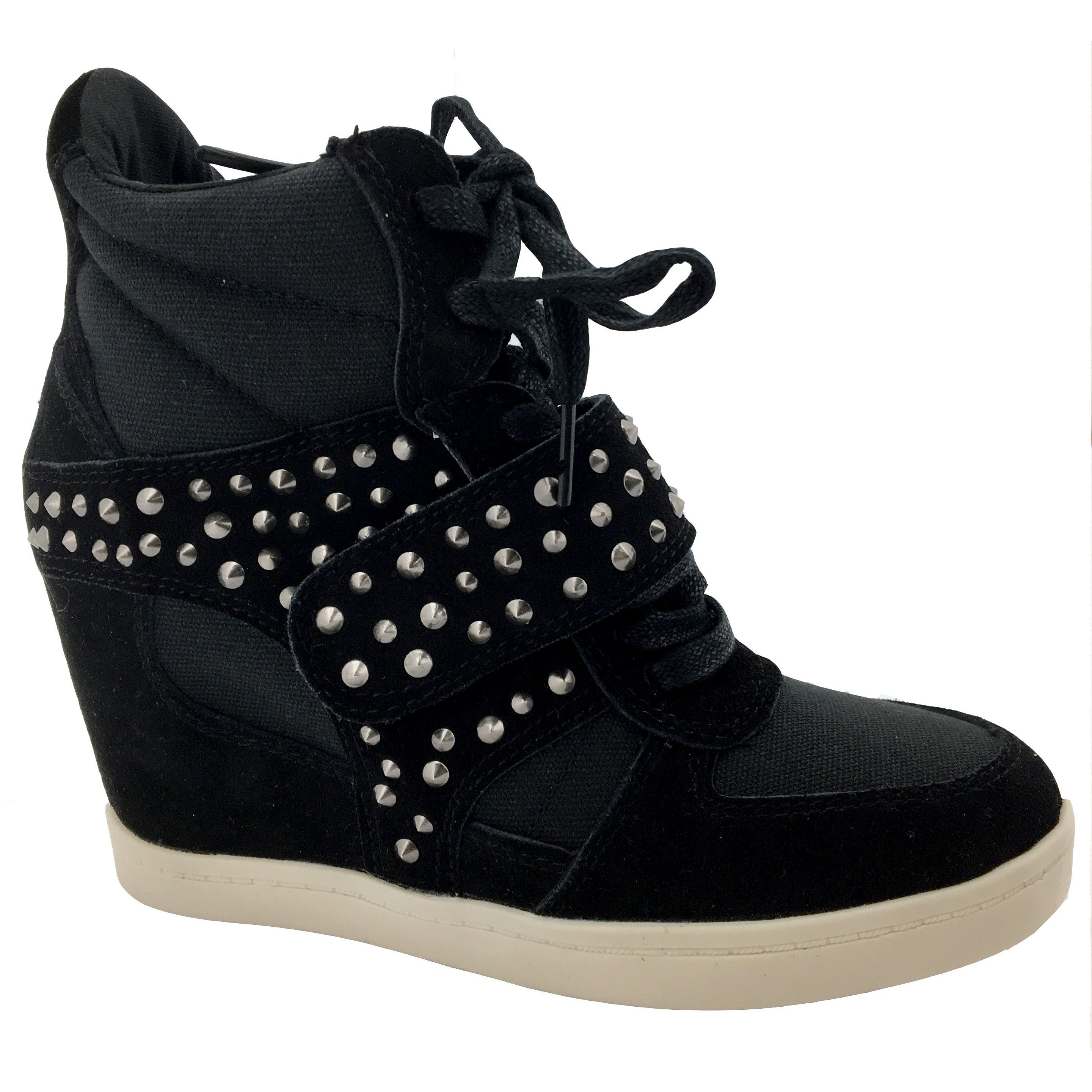 Zigi Soho Women's Studded Wedge Heeled Shoe / Black / Fashion Sneaker / Various Sizes