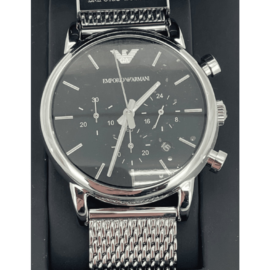 Emporio Armani Men\'s Wrist Watch / / Silver Analog Liquidations Display – CanadaWide Chronograph Watch AR1811 / 