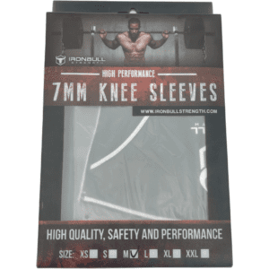 IronBull Strength Knee Sleeves / 7MM High Performance Knee Sleeves / Black / Size Medium