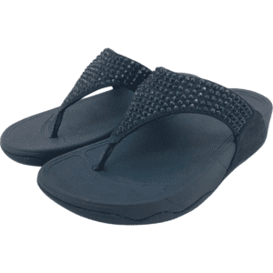 FitFlop Women's Flip Flops / Navy with Gems / Women's Sandals / Size 8