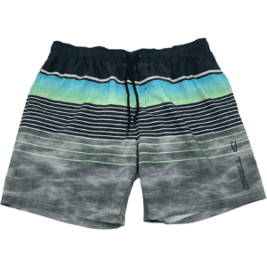 O'Neill Men's Swim Trunks / Stripes / Blue, Green & Grey / Size XXLarge