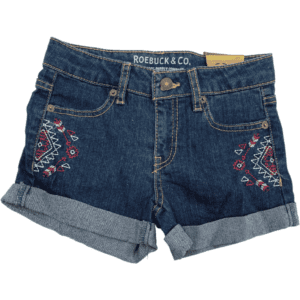 Roebuck & Co Girl's Shorts / Denim Shorts / Dark Wash with Red & Blue Detailing / Various Sizes