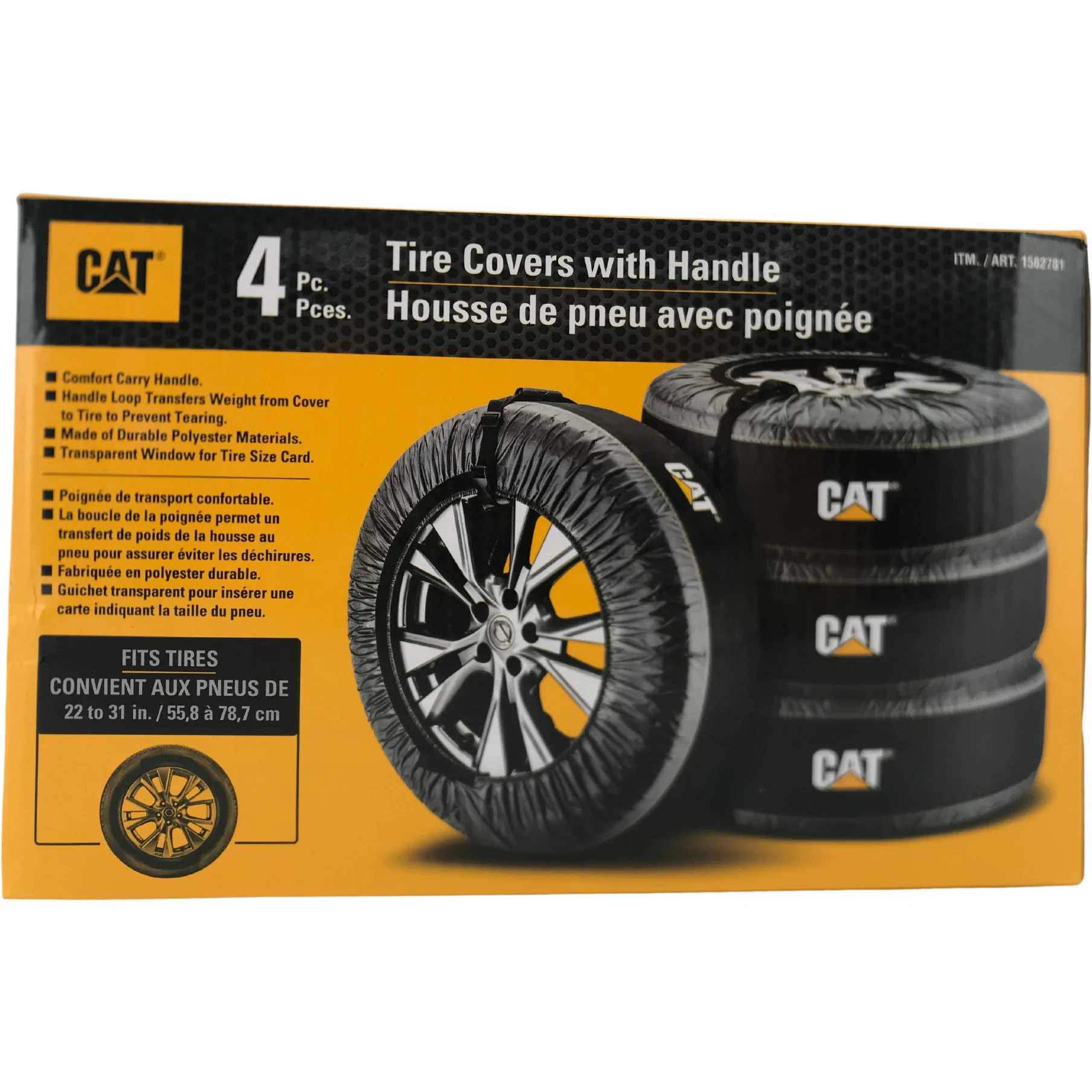 CAT Tire Covers: 4 Piece Set / Fits Tires 22-31"