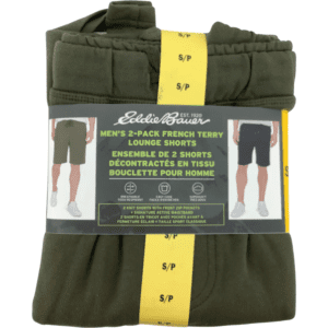 Eddie Bauer Men's Shorts: 2 Pack / Green & Black / French Terry Lounge Shorts / Various Sizes