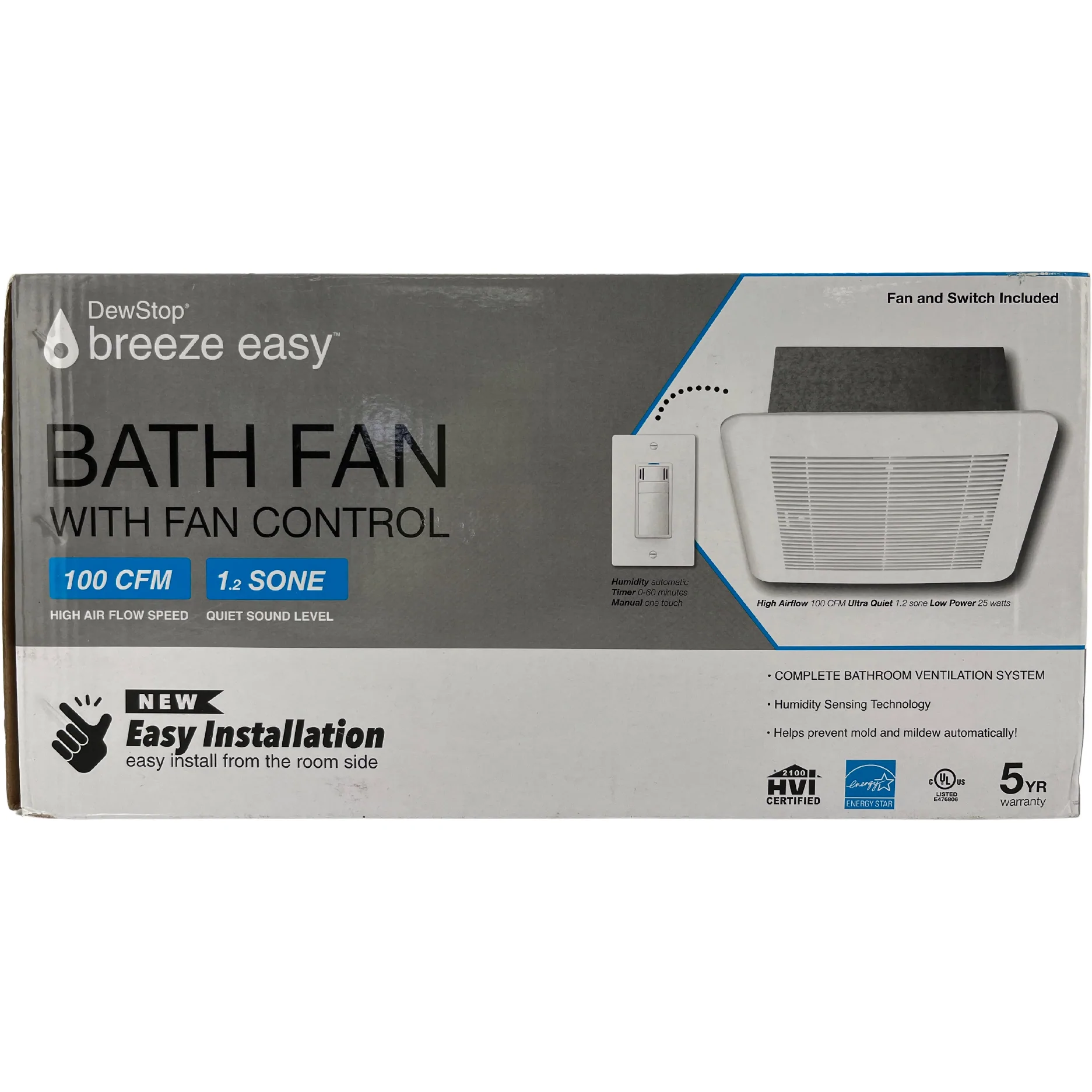 DewStop Breeze Easy Bath Fan: Bathroom Ventilation System