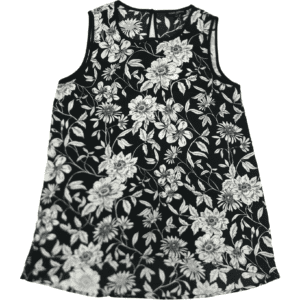 Mario Serrani Women's Tank Top: Sleeveless Blouse / Black / White Floral / Various Sizes