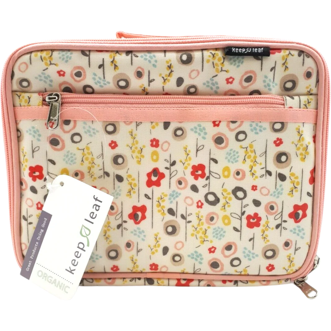 Keep Leaf Kid's Insulated Lunch Box / Floral / Pink & Cream