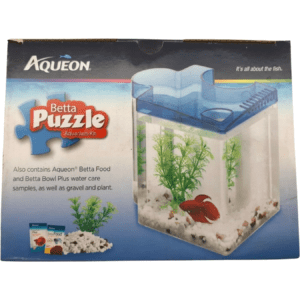 Aqueon Betta Puzzle Aquarium / 0.5 Gal Aquarium / Blue **DEALS**