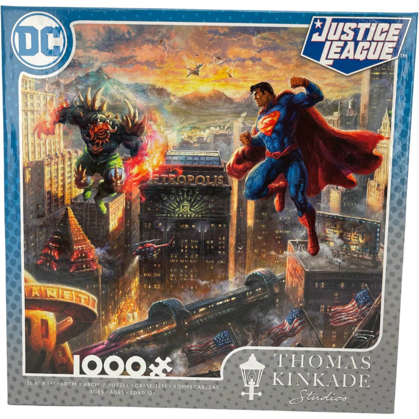 Thomas Kinkade Justice League Puzzle / 1000 Piece / Superman / 26.6" x 19"