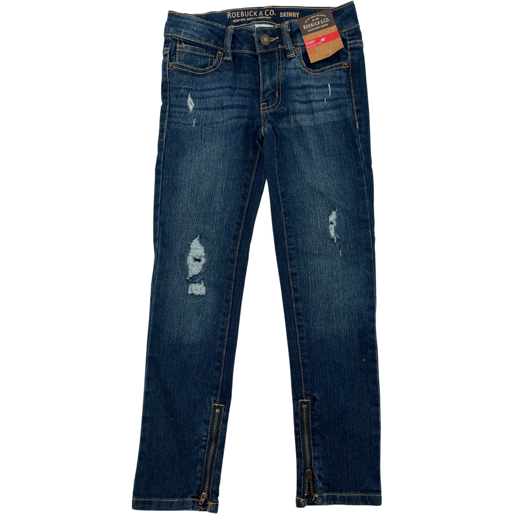 Roebuck Girl's Jeans: Skinny Jeans / Dark Wash / Size 7