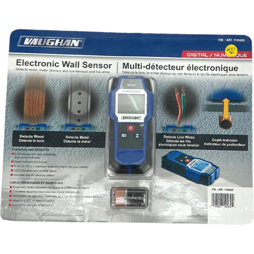 Vaughan Electronic Wall Sensor / Stud Finder / Digital / LED / Alarm