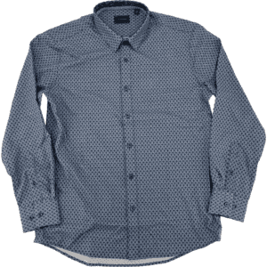 7Diamonds Men's Dress Shirt: Men's Collared Shirt / Blue Diamond Pattern / Various Sizes