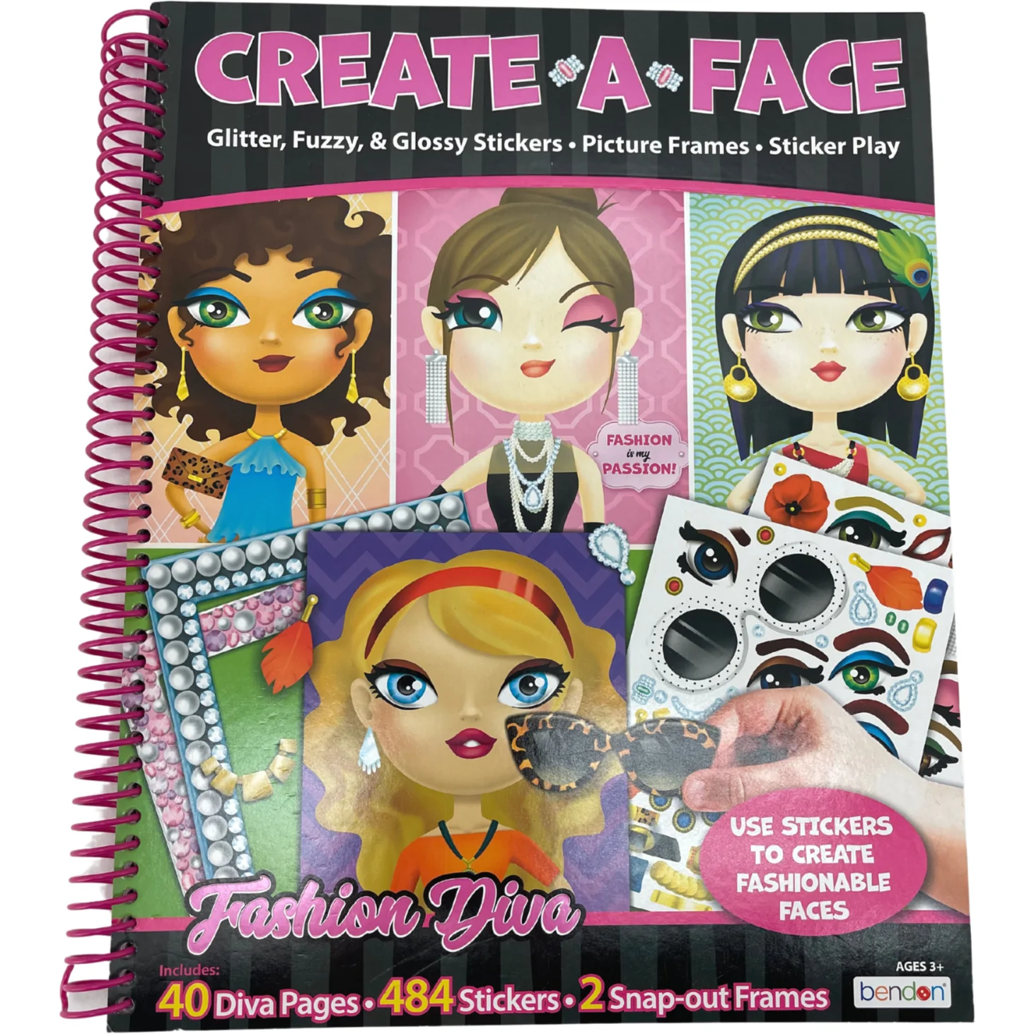 Bendon Create-a-Face Sticker Book / Over 400 Stickers / Dress Up Sticker Book