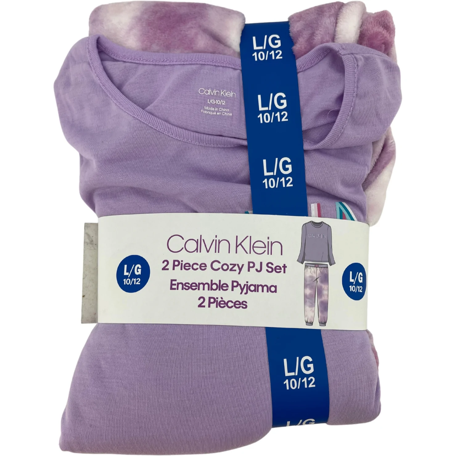 Calvin Klein Girl's Pyjama Set / 2 Piece Set / Purple / Size Large