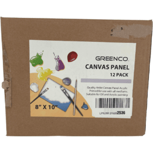 GreenCo Canvas Panel Pack / 12 Pack / Quality Artist Canvas Panel / Oil and Acrylic Painting Canvas