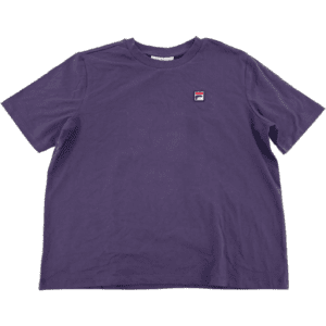 Fila Women's T-Shirt / Stretch Jersey Top / Cropped Shirt / Purple / Size Large