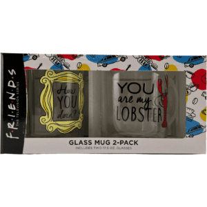 ICUP Friends Glass Mug Set: Drinking Glass / Mug Set / 2 Pack / 17.5 ounces