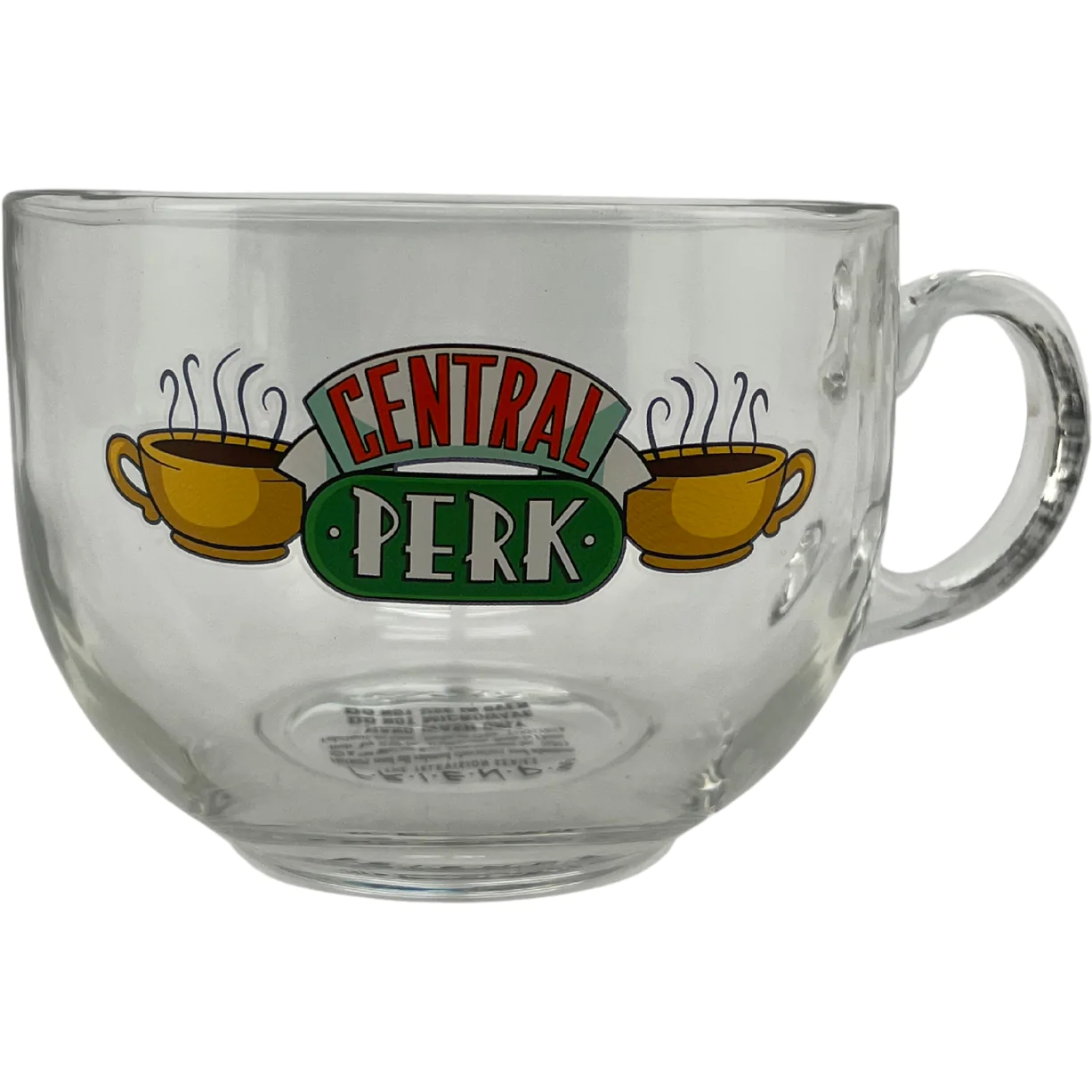 ICUP Friends Oversized Coffee Cup: Glass Mug / Soup Mug / Clear Coffee Mug / 22 ounces