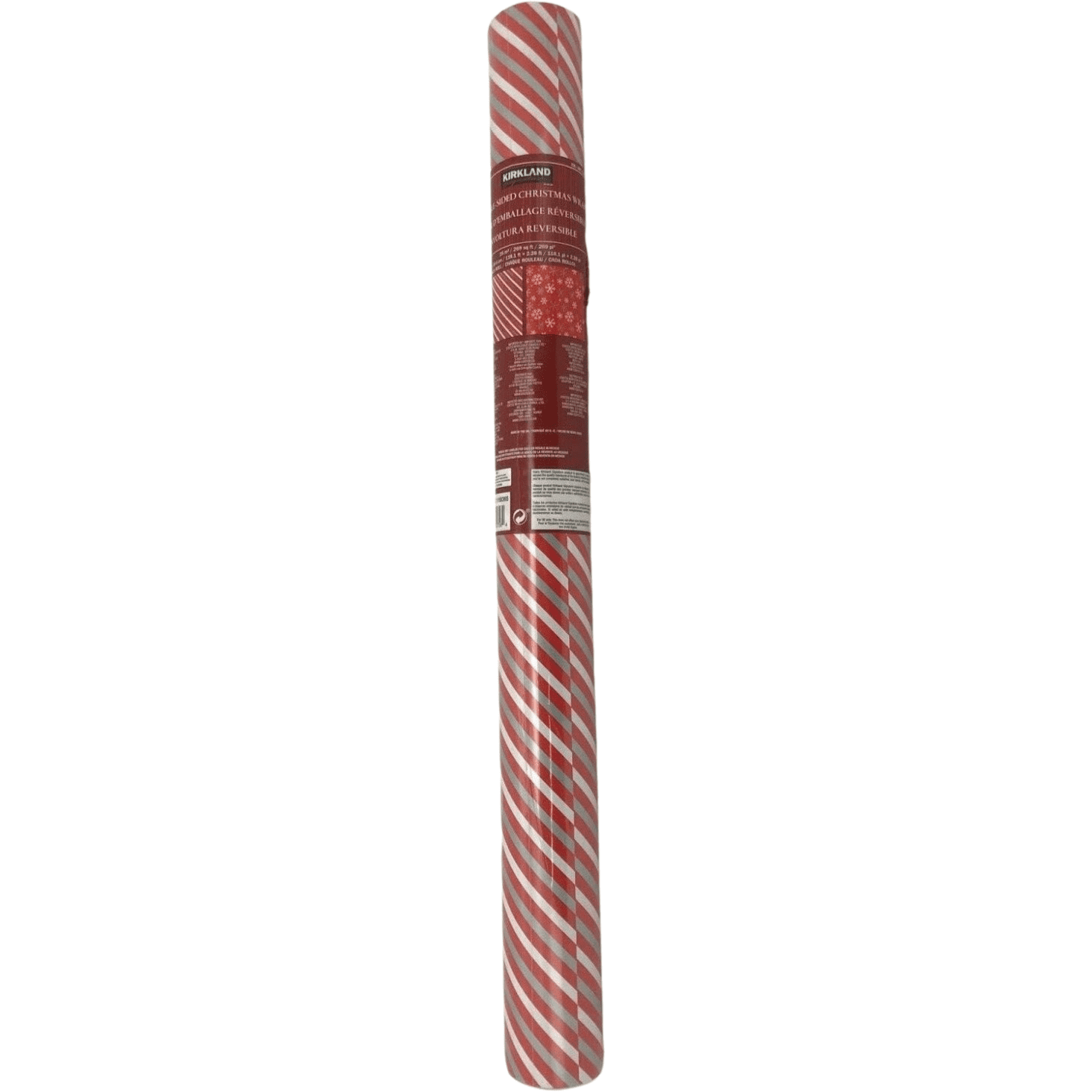 Kirkland Christmas Wrapping Paper / Holiday Wrapping Paper / Double Sided / Red, White & Silver