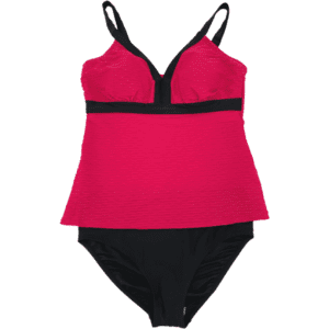 Christina Women's Bathing Suit / 2 Piece Set / Tankini Top / Pink & Black / Various Sizes **No Tags**