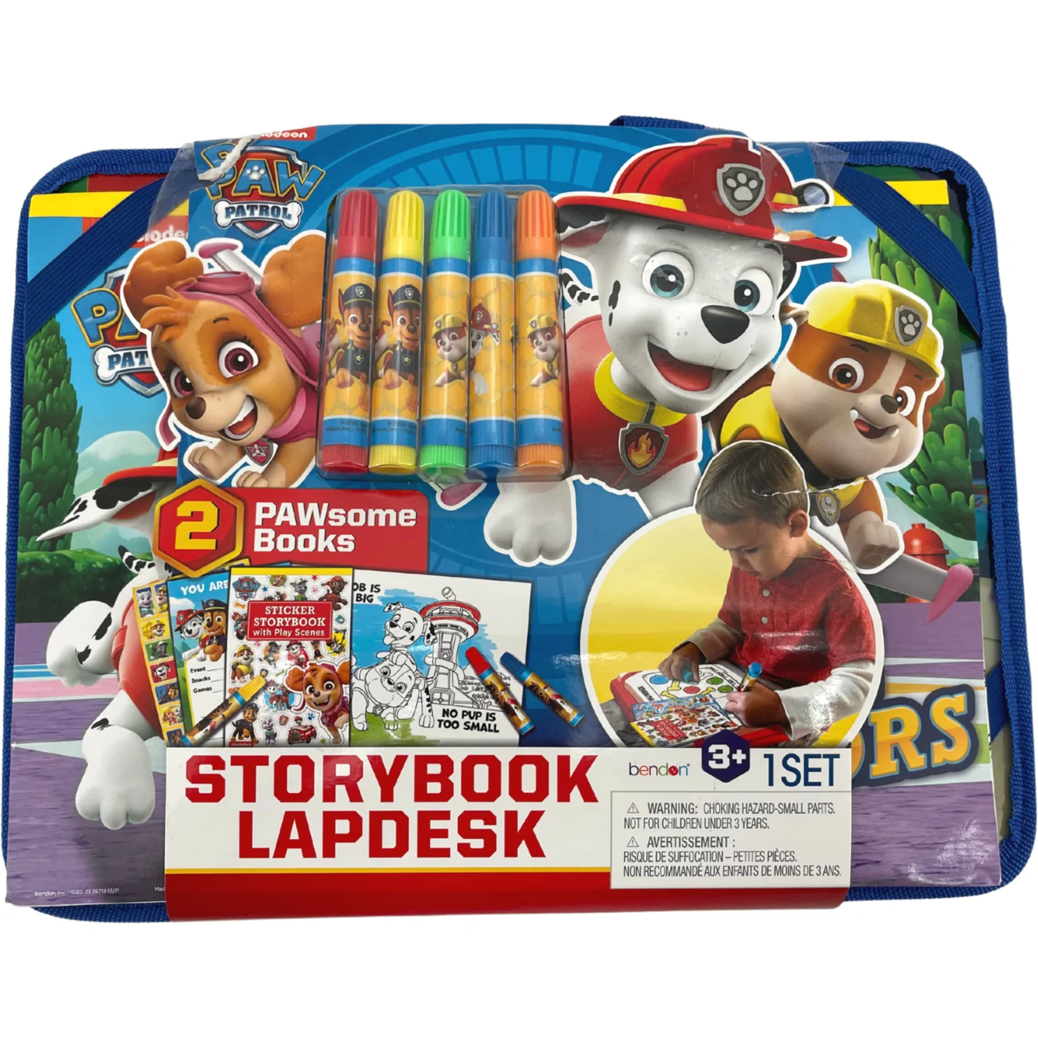 Nickelodeon Paw Patrol Storybook Lapdesk / Colouring Book Travel Set with Markers **DEALS**
