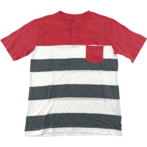Roebuck & Co Boy's T-Shirt / Stripes / Red, White, Grey / Size Small