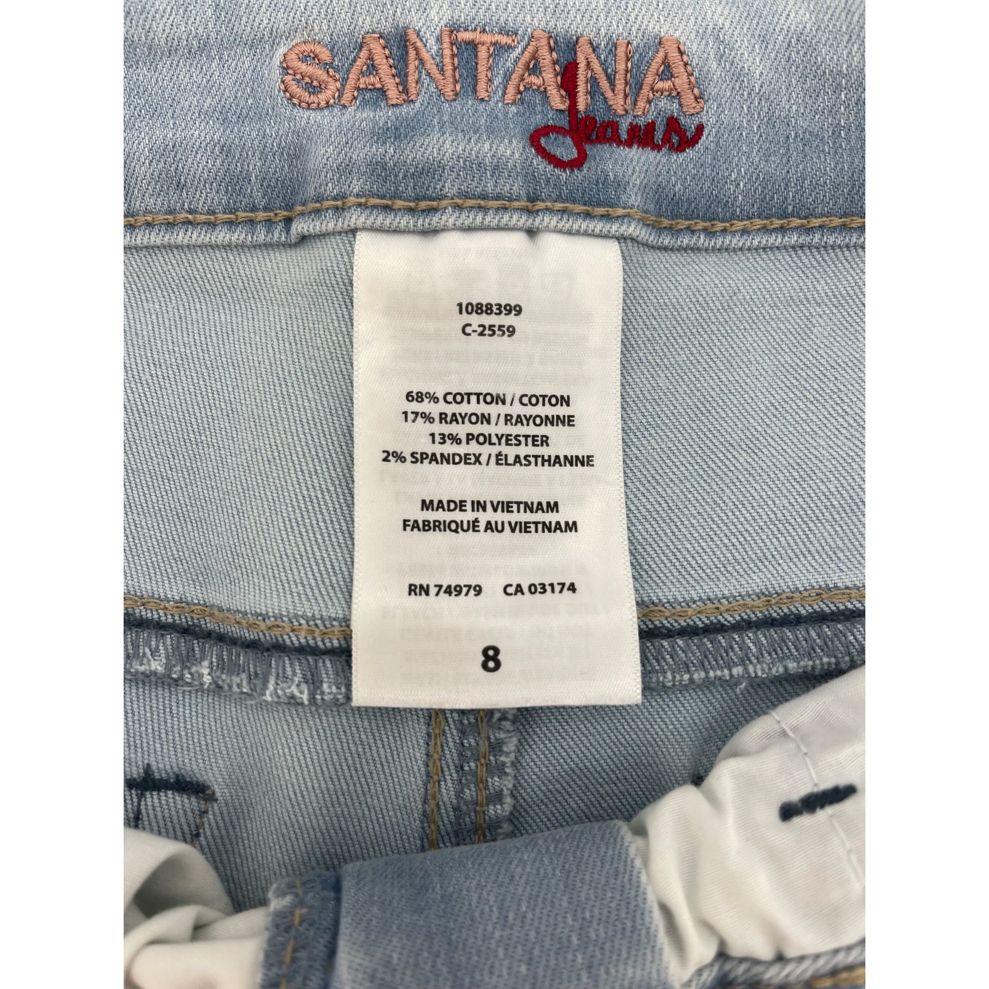 Santana Women's Jeans | Size 8 | Tummy Control | Capri Jeans | Blue Denim