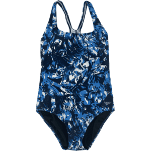 Speedo Women's Bathing Suit / One Piece Swim Suit / Blue & White / Size 8