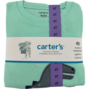 Carter's Boy's Pajamas Set / 4 Piece Set / Dinosaur Themed / Various Sizes