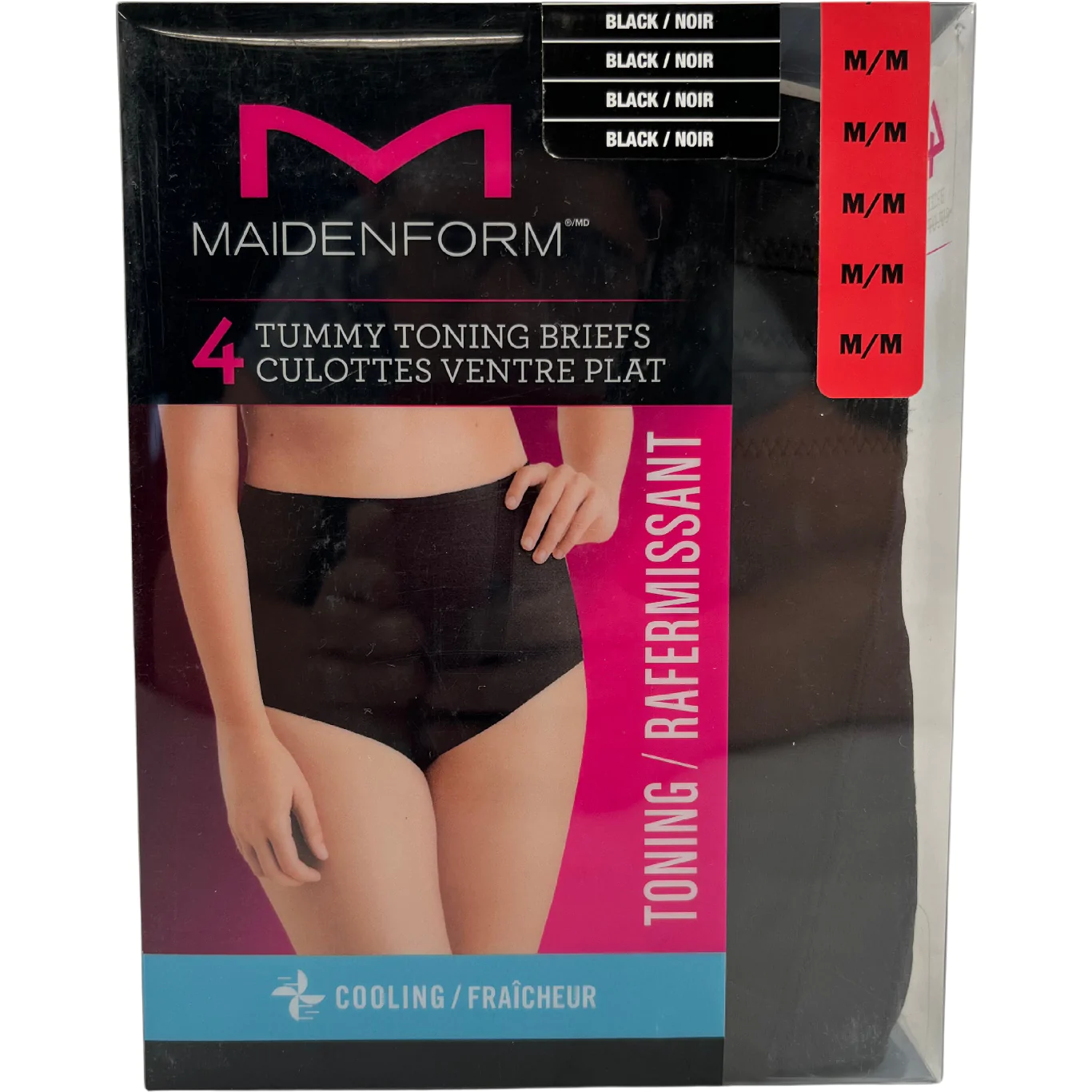 Maidenform Tummy Solutions Womens Ladies Black Shapewear Briefs Size Large  NWT