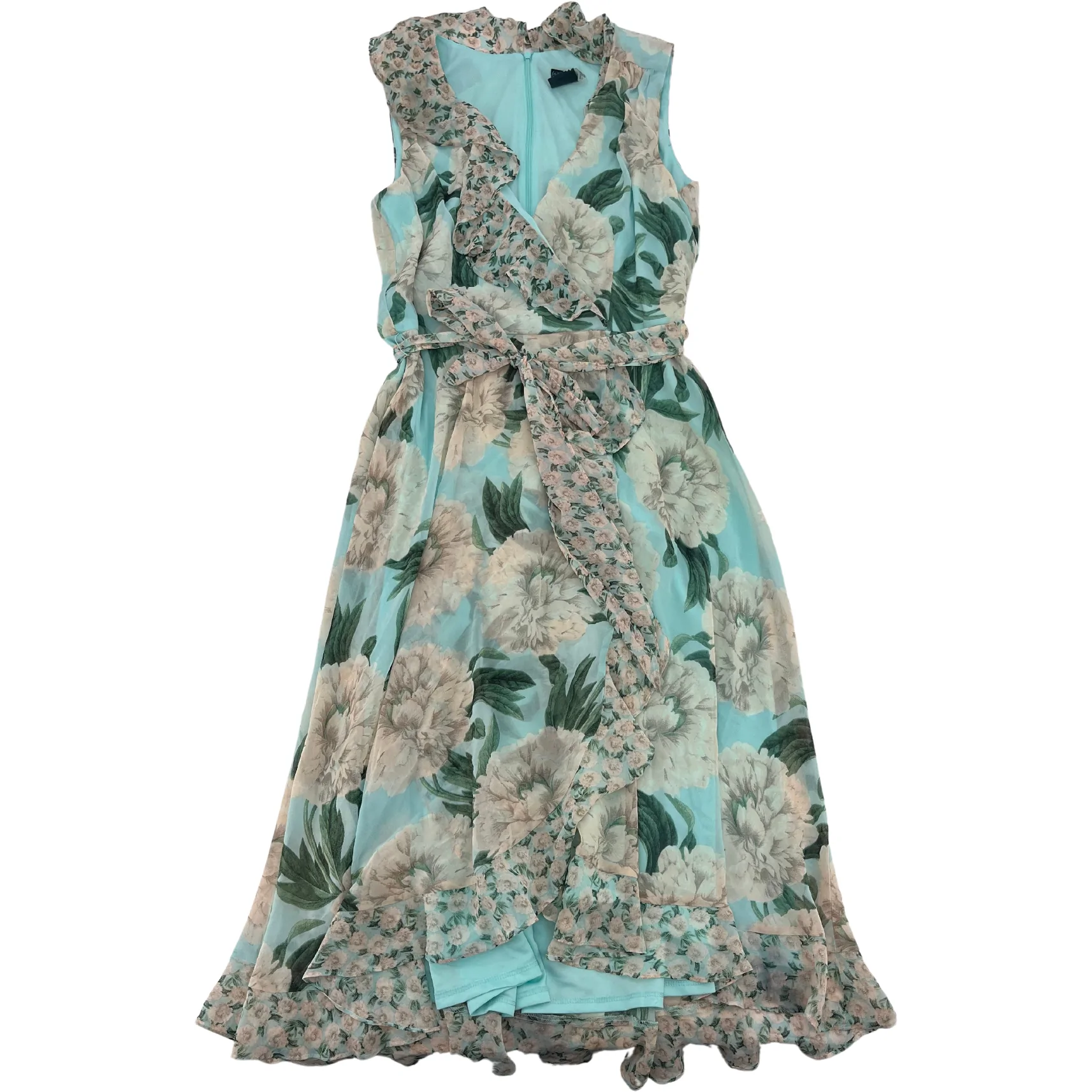 Gabby Style Women's Summer Dress: Ruffle Dress / Floral Design / Size 12