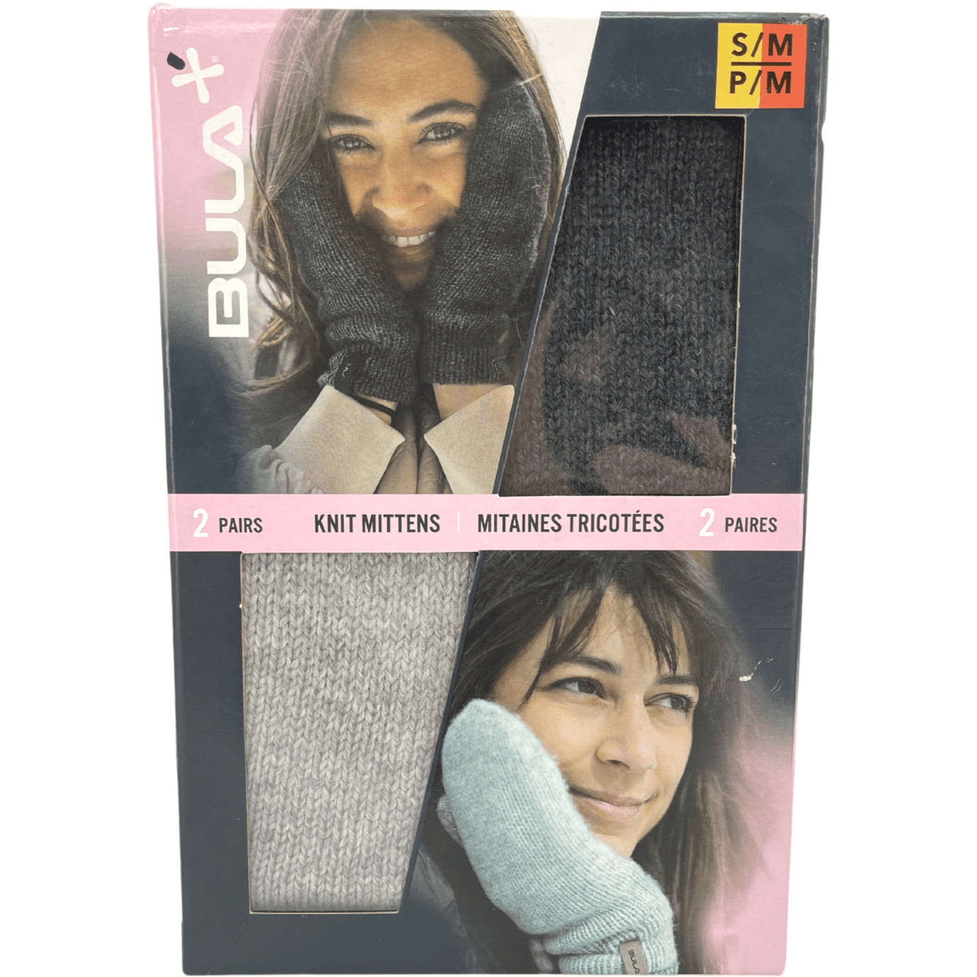 Bula Women's Winter Mittens / Knit Mittens / 2 Pack / Grey / Size S/M