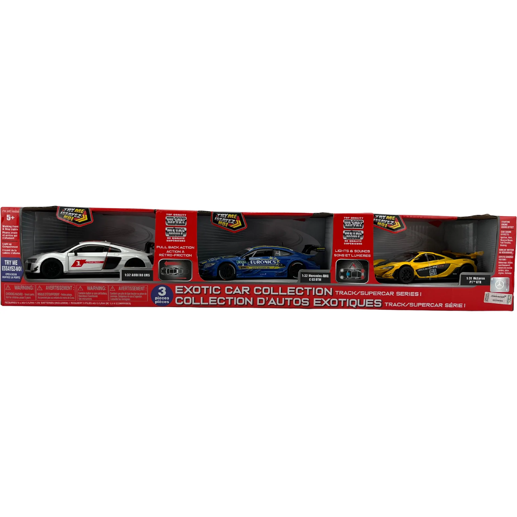 Top Quality Die Cast Metal Car Series / Exotic Car Collection / 3 Pack /  Light and Sound