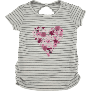 CRB Girl Girl's T-Shirt / Grey & White / Stripes / Size Medium