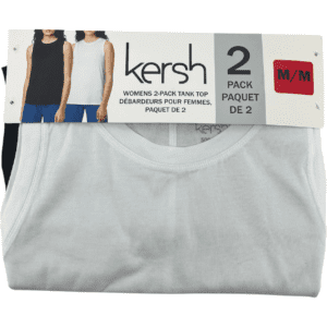 Kersh Women's 2 Pack Tank Top / Black & White / Size Medium