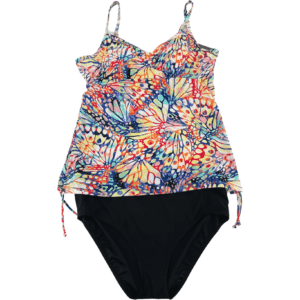Christina Women's Bathing Suit / 2 Piece Set / Tankini Top with Bottoms / Multi-Colour / Size 18