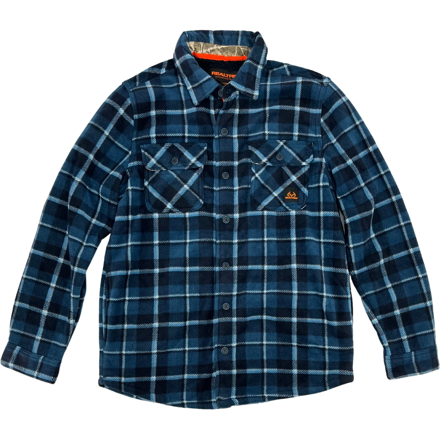 Realtree Men's Jacket: Work Jacket / Fleece Jacket / Blue Plaid / Various Sizes