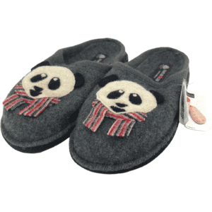 Haflinger Women's Slippers / Panda Bear / Grey / Size EUR 42