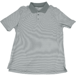 Sunice Men's Performance Polo Shirt / Golf Shirt / Grey & White Stripes / Size XLarge