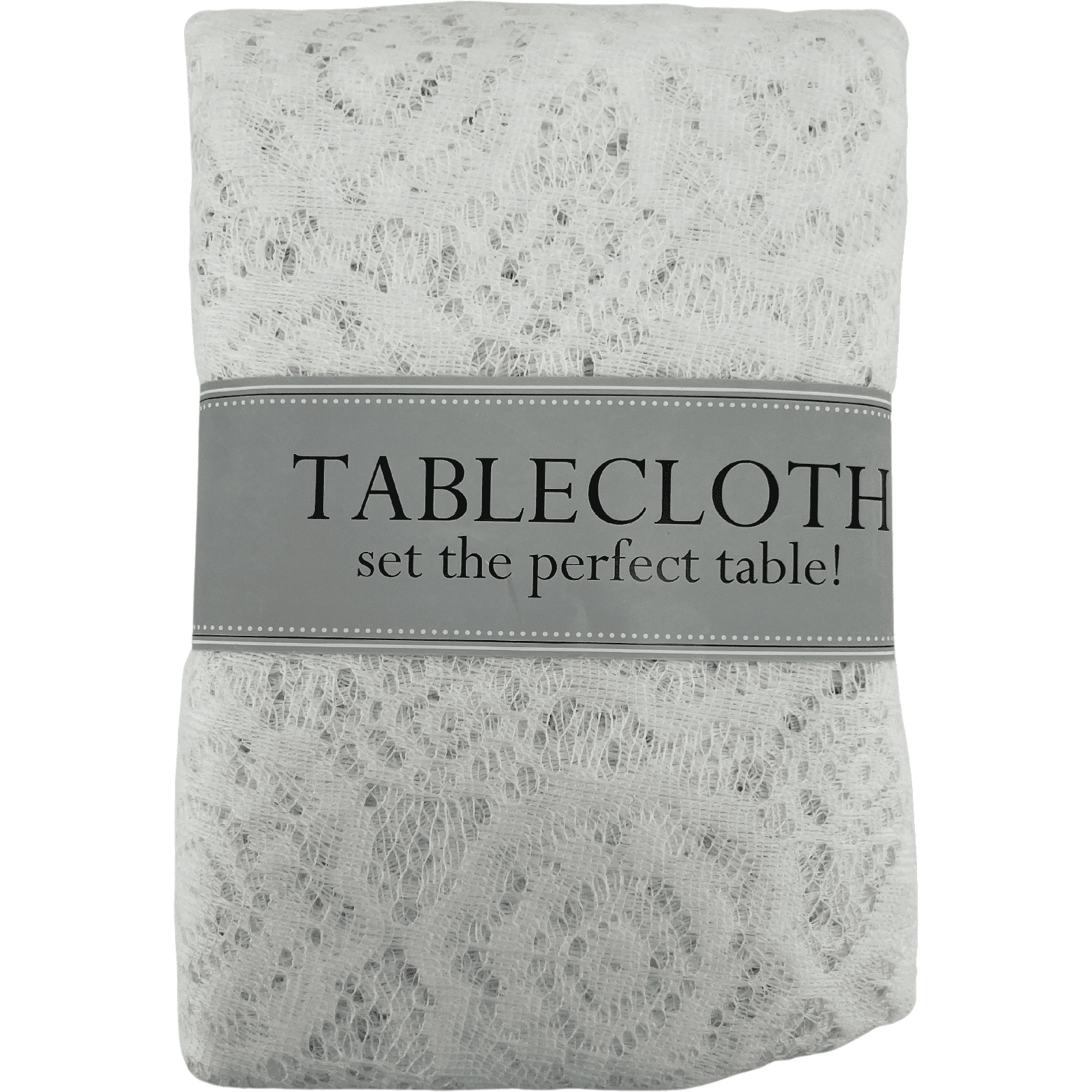 Lace Tablecloth / Round / White Lace / 63" Round