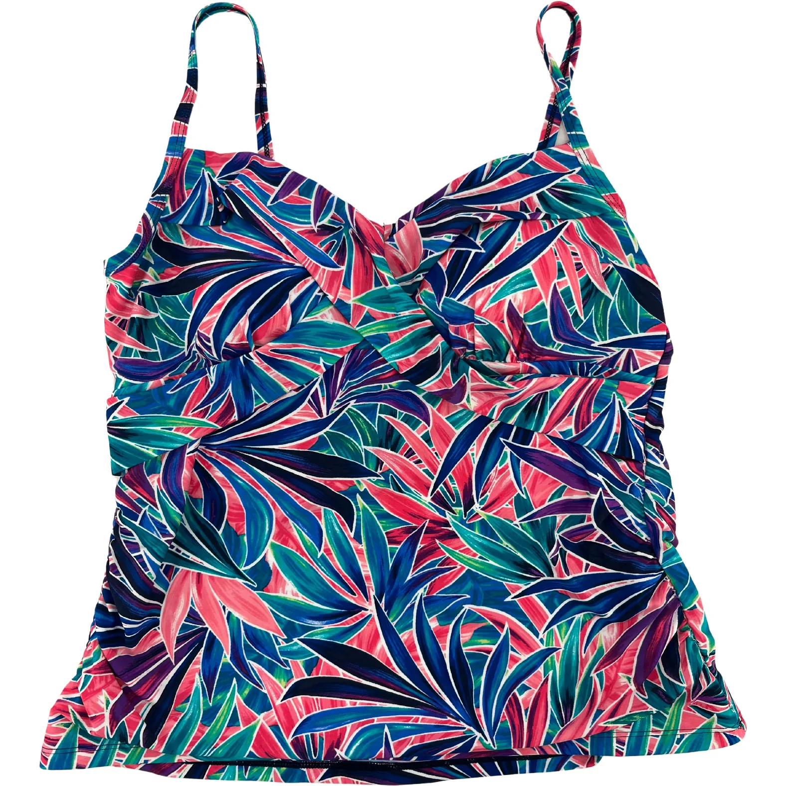 Christina Women's Bathing Suit Top / Swim Suit Top / Tankini / Palm Leaves Pattern / Size 16